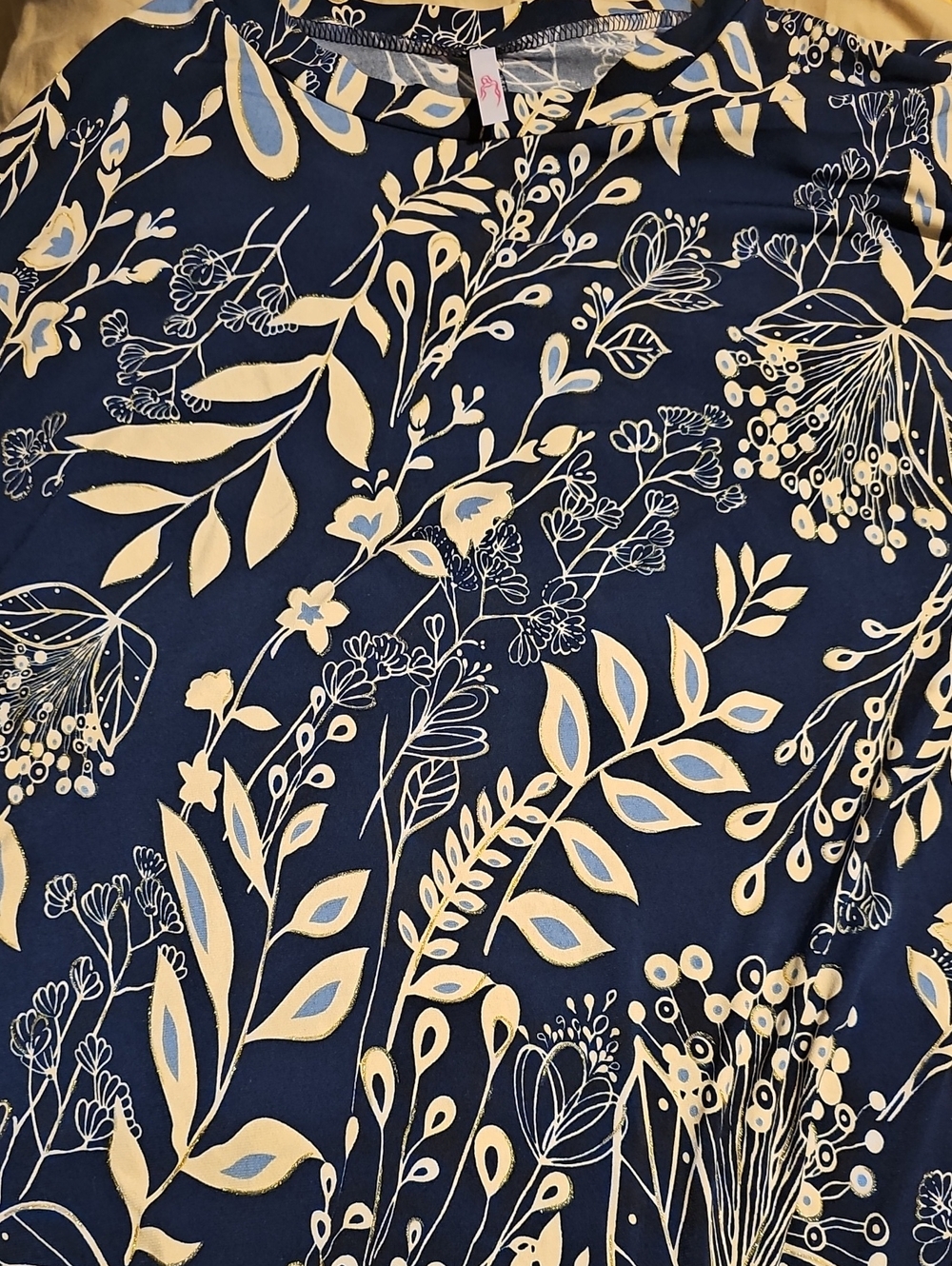 White Plum 2x Navy Blue Floral Tunic. Cream and Light Blue Print With Pockets.